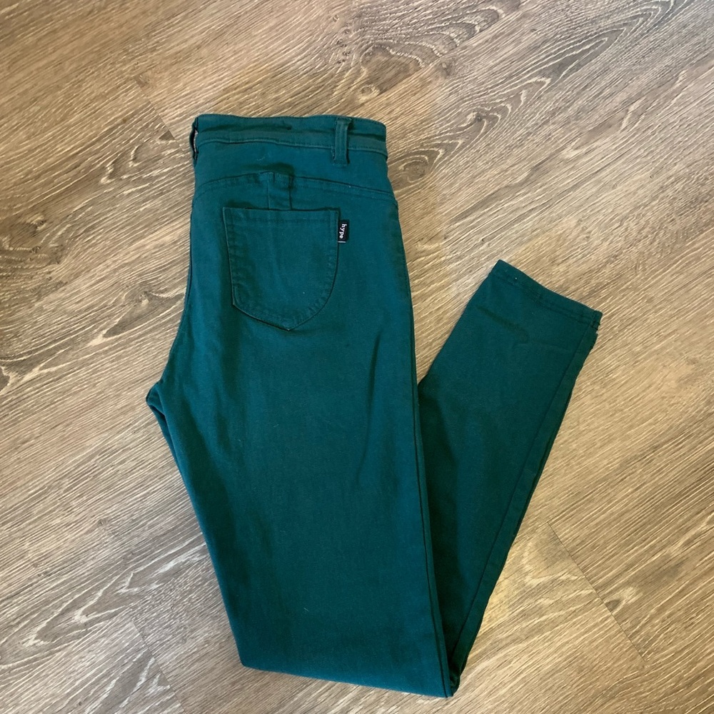 Forest green high rise pants